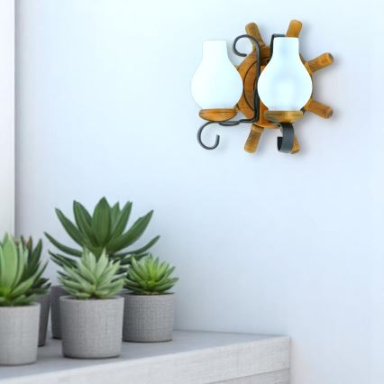 Wandlamp TIMONA 2xE14/40W/230V beuken - FSC gecertificeerd