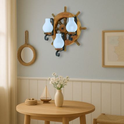 Wandlamp TIMONA 3xE14/40W/230V beuken