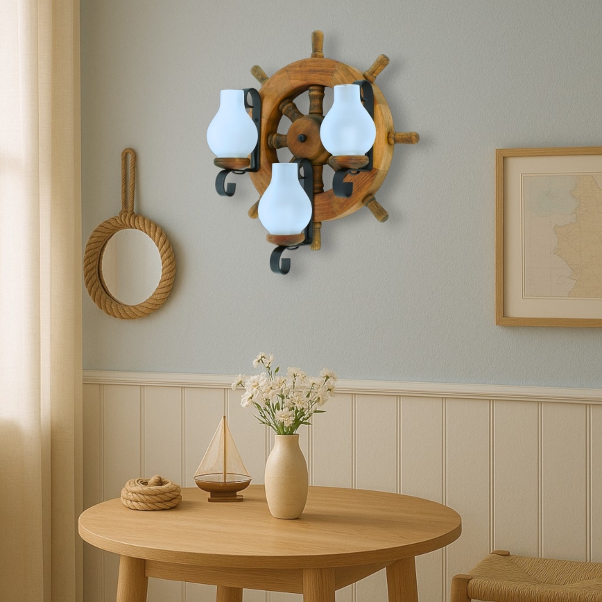 Wandlamp TIMONA 3xE14/40W/230V beuken