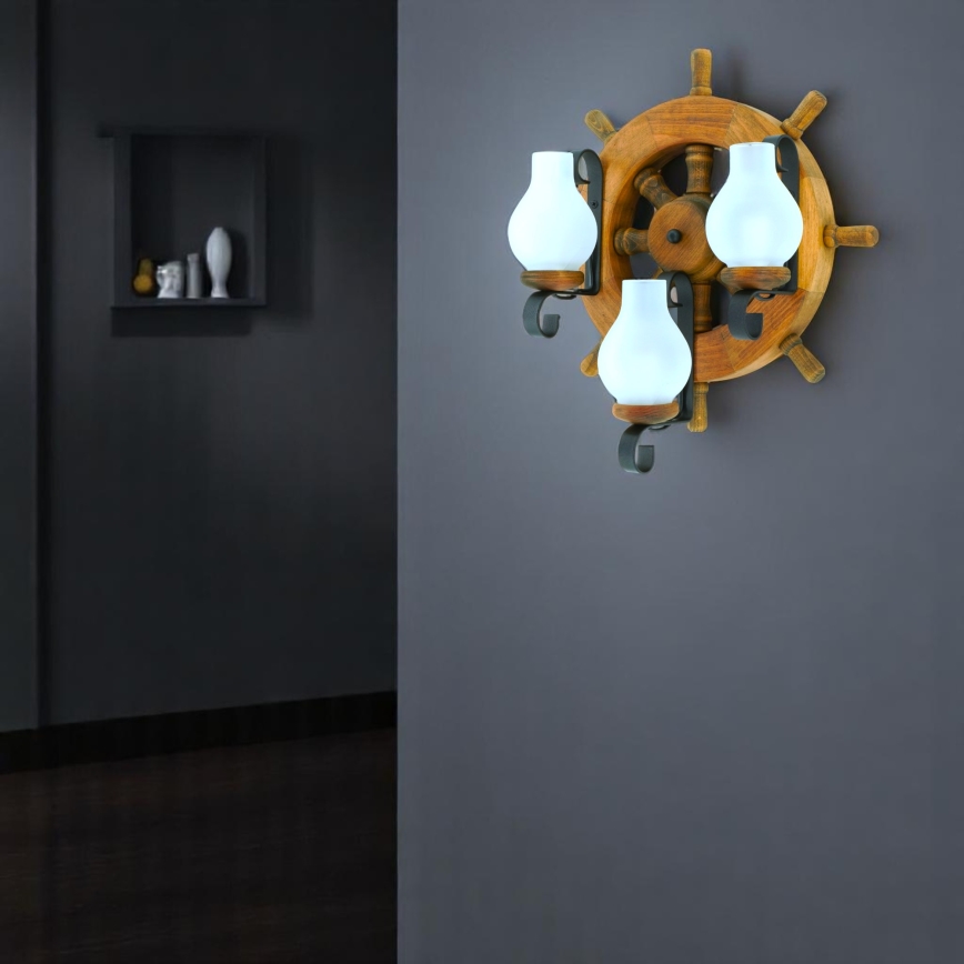 Wandlamp TIMONA 3xE14/40W/230V beuken
