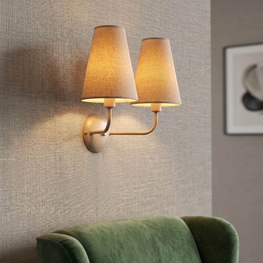 Wandlamp TORTOLA 2xE14/15W/230V beige