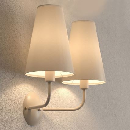Wandlamp TORTOLA 2xE14/15W/230V beige