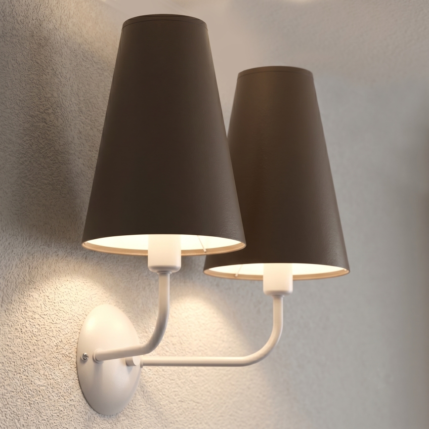 Wandlamp TORTOLA 2xE14/15W/230V bruin/crème