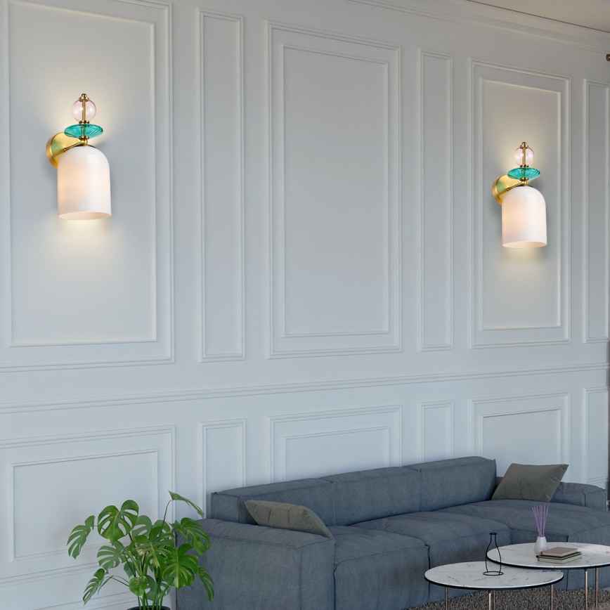 Wandlamp TROPEA 1xE27/15W/230V goud/rookroze/blauw/wit