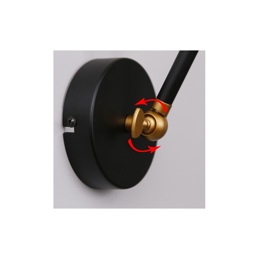 Wandlamp TRUCK 1xE27/40W/230V goud/zwart