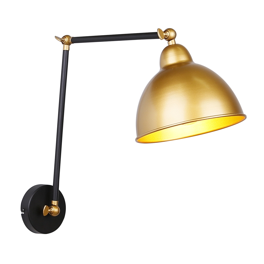 Wandlamp TRUCK 1xE27/40W/230V goud/zwart