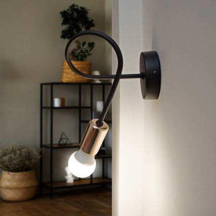 Wandlamp TUBE 1xE27/15W/230V zwart