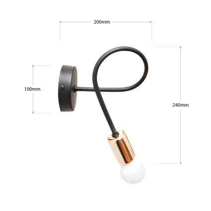 Wandlamp TUBE 1xE27/15W/230V zwart