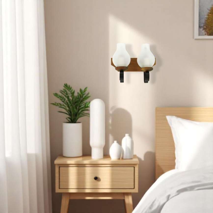 Wandlamp VELA 2xE14/40W/230V beuken - FSC gecertificeerd