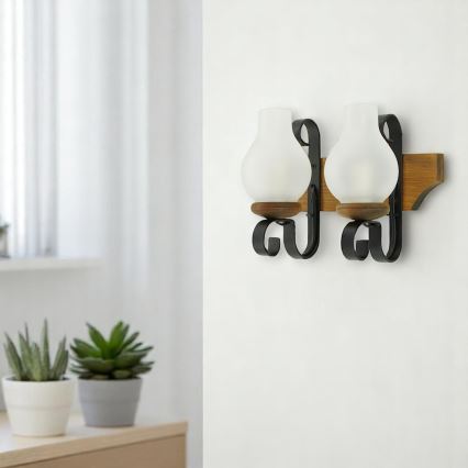 Wandlamp VELA 2xE14/40W/230V beuken