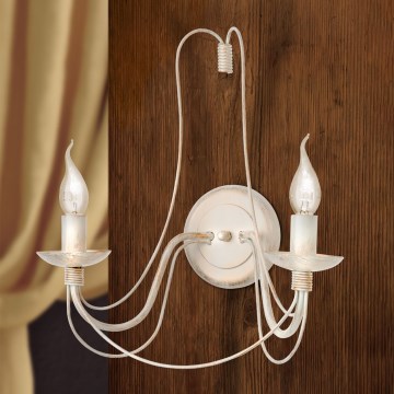 Wandlamp VELA 2xE14/40W/230V wit/goud/patina