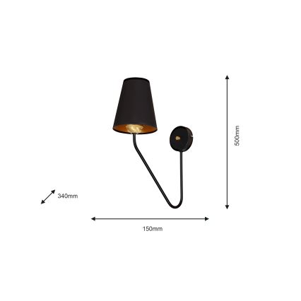 Wandlamp VICTORIA 1xE27/60W/230V zwart