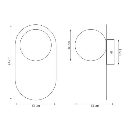 Wandlamp VIVA 1xG9/8W/230V zwart