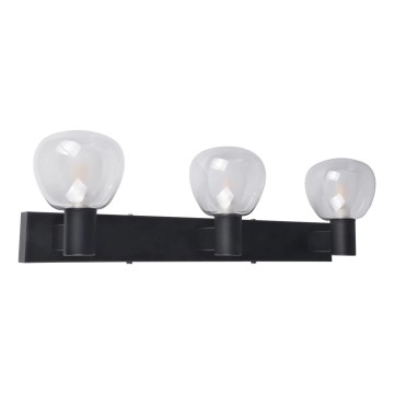 Wandlamp voor badkamer POLA 3xG9/5W/230V IP44 zwart/helder