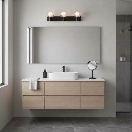 Wandlamp voor badkamer POLA 3xG9/5W/230V IP44 zwart/helder