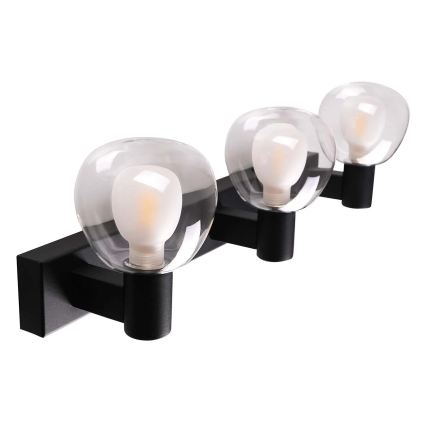 Wandlamp voor badkamer POLA 3xG9/5W/230V IP44 zwart/helder