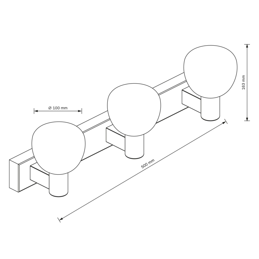 Wandlamp voor badkamer POLA 3xG9/5W/230V IP44 zwart/helder
