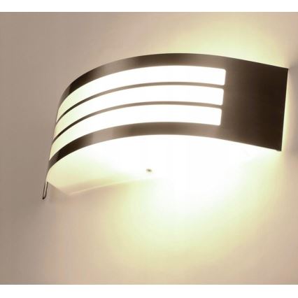 Wandlamp voor buiten 1xE27/14W/230V IP44 mat chroom