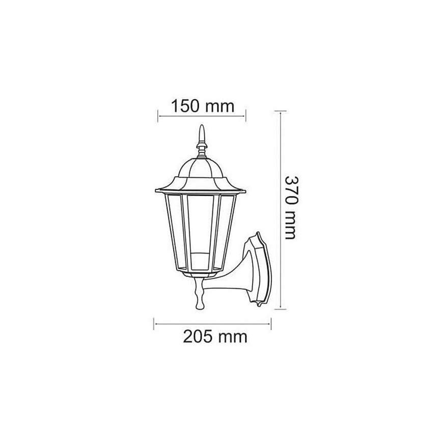 Wandlamp voor buiten 1xE27/20W/230V IP43 patina