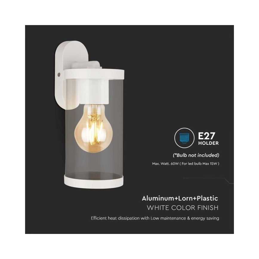 Wandlamp voor buiten 1xE27/60W/230V IP44 wit