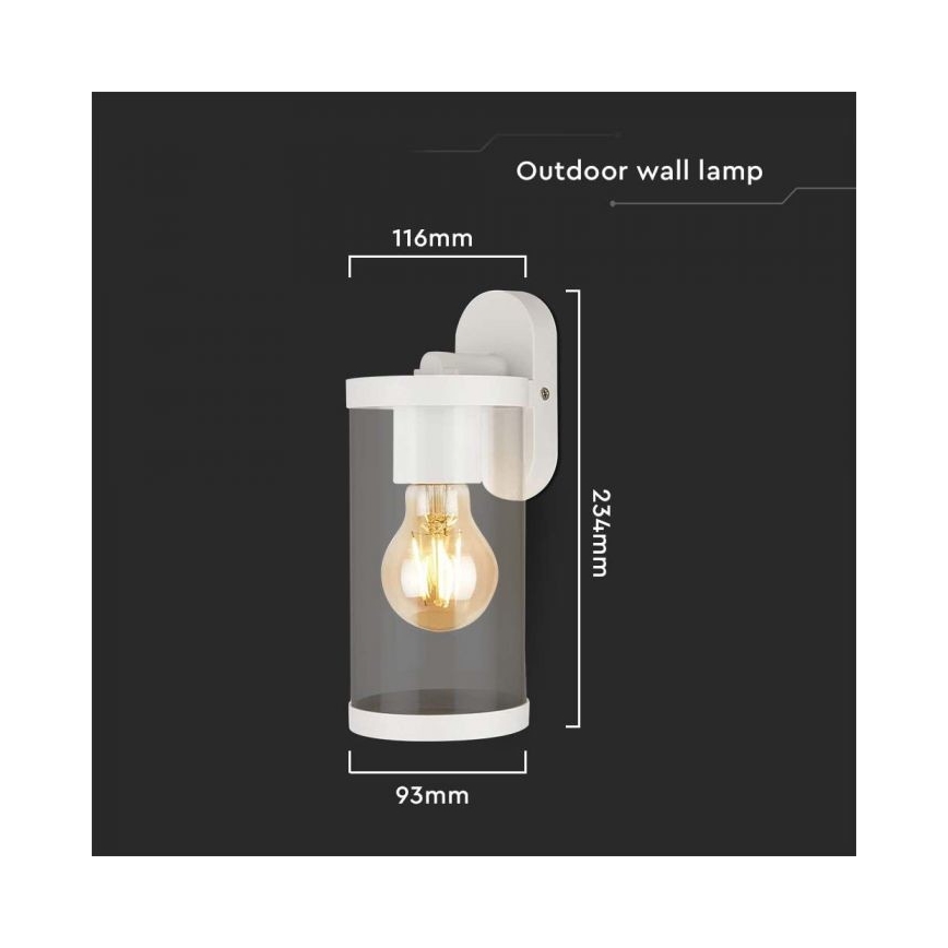 Wandlamp voor buiten 1xE27/60W/230V IP44 wit