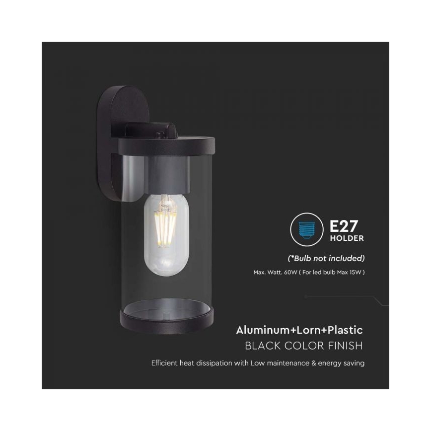 Wandlamp voor buiten 1xE27/60W/230V IP44 zwart