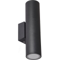 Wandlamp voor buiten 2xGU10/35W/230V IP54 rond zwart