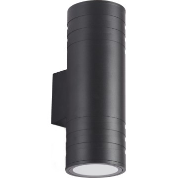 Wandlamp voor buiten 2xGU10/35W/230V IP54 rond zwart