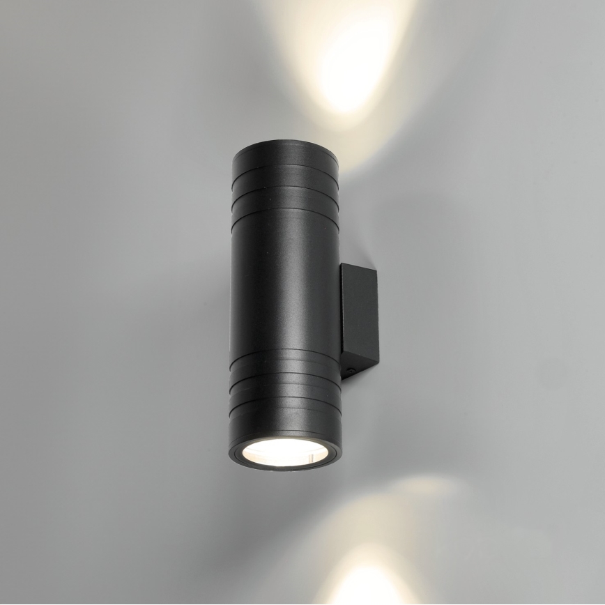 Wandlamp voor buiten 2xGU10/35W/230V IP54 rond zwart