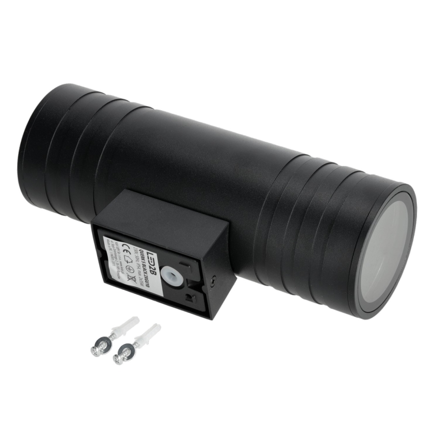 Wandlamp voor buiten 2xGU10/35W/230V IP54 rond zwart