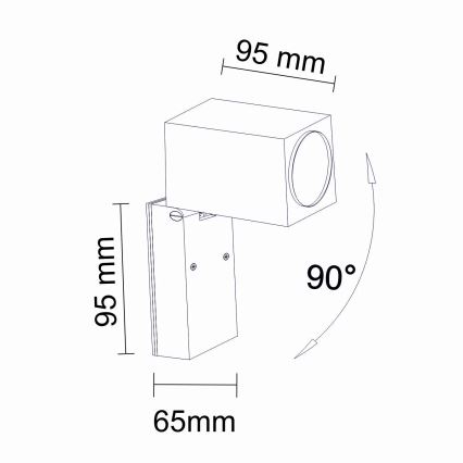 Wandlamp voor buiten BOSTON 1xGU10/10W/230V IP44 zwart