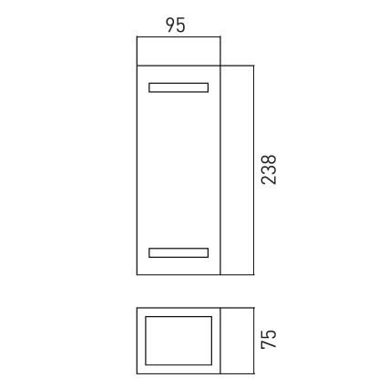 Wandlamp voor buiten BRICK 2xGU10/7W/230V IP44