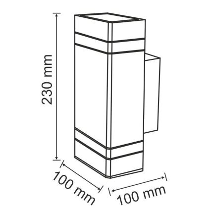 Wandlamp voor buiten GILBERT 2xGU10/10W/230V IP44