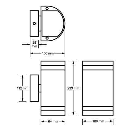 Wandlamp voor buiten KORTEK 2xGU10/30W/230V IP44 grijs