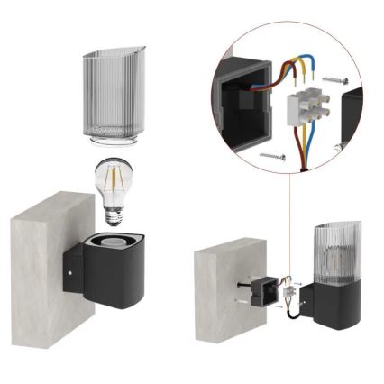 Wandlamp voor buiten LANA 1xE27/25W/230V IP54
