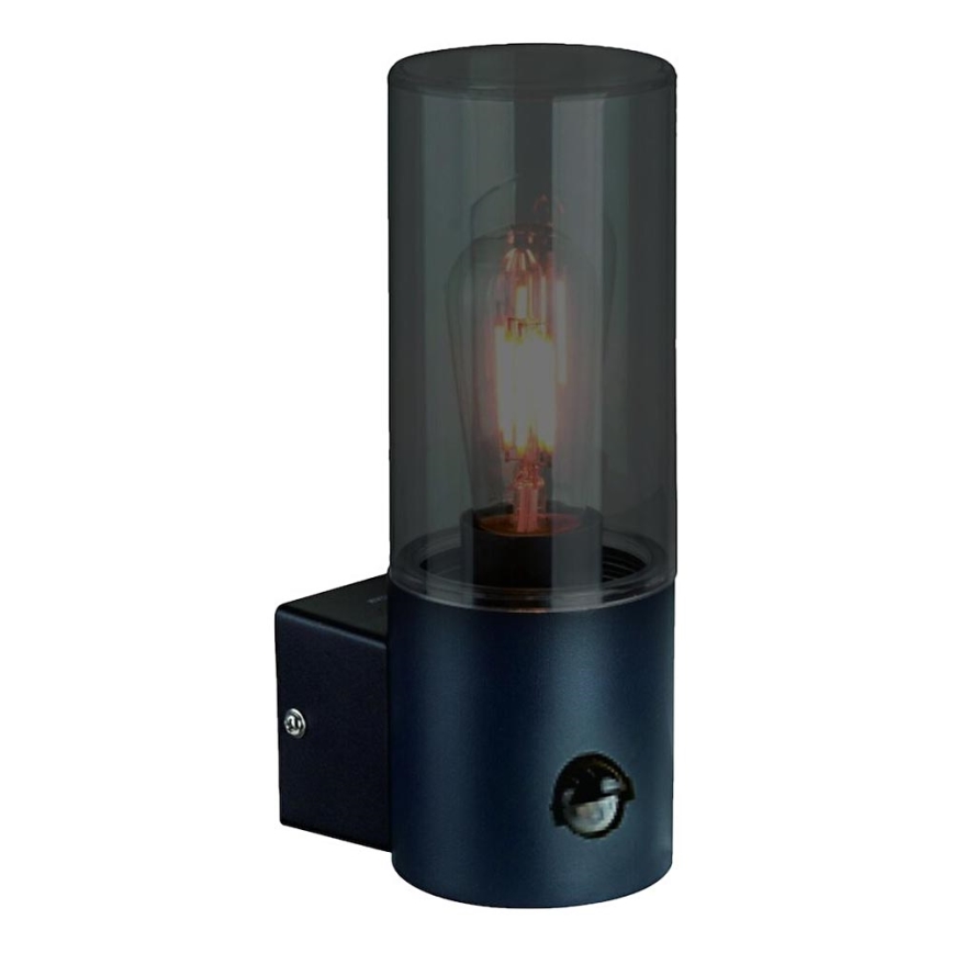 Wandlamp voor buiten met een bewegingssensor HARLEM 1xE27/60W/230V IP44 zwart