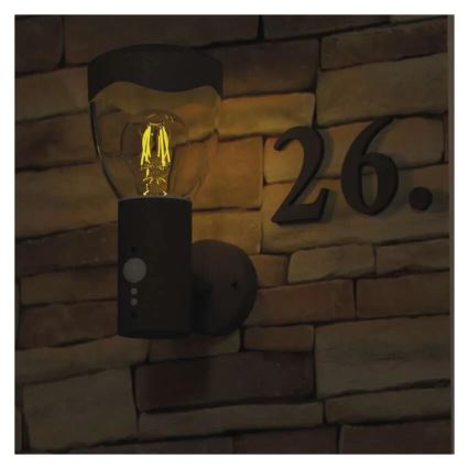 Wandlamp voor buiten met sensor ARTEO 1xE27/15W/230V IP44