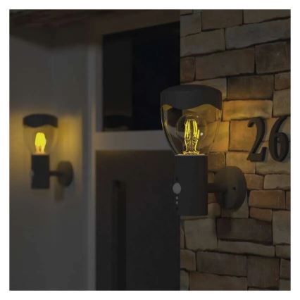 Wandlamp voor buiten met sensor ARTEO 1xE27/15W/230V IP44