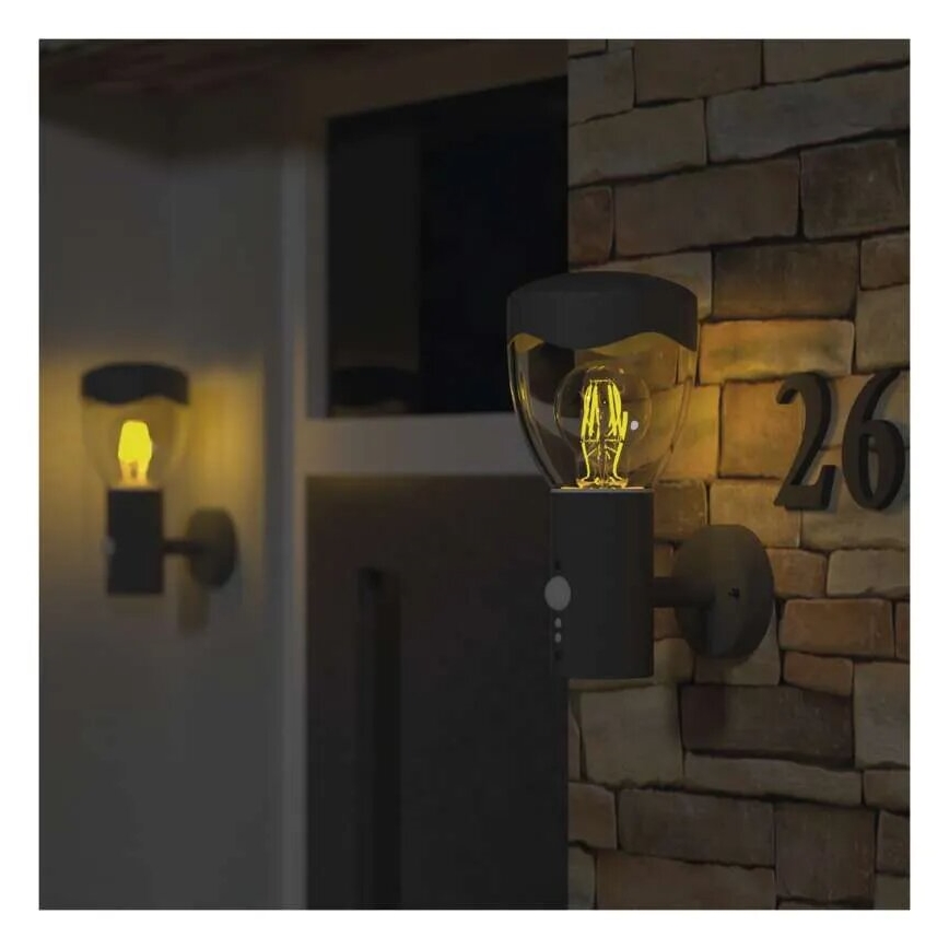 Wandlamp voor buiten met sensor ARTEO 1xE27/15W/230V IP44