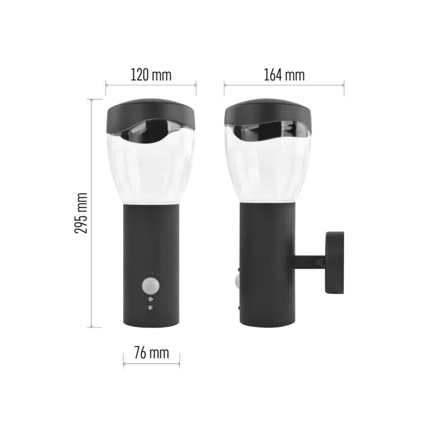 Wandlamp voor buiten met sensor ARTEO 1xE27/15W/230V IP44