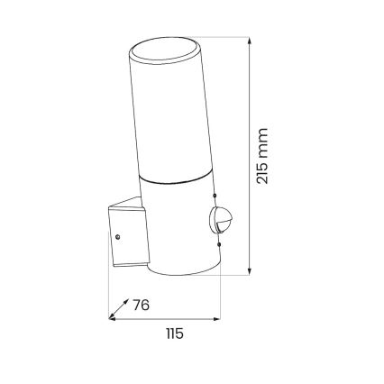 Wandlamp voor buiten met een bewegingssensor HARLEM 1xE27/60W/230V IP44 zwart