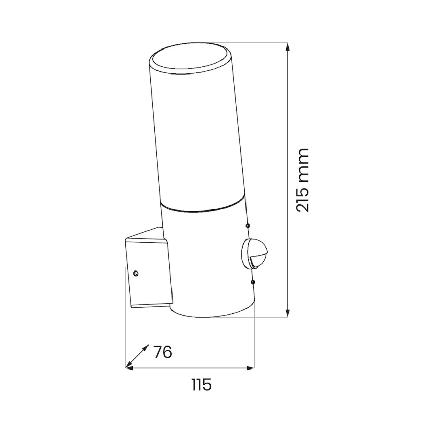 Wandlamp voor buiten met een bewegingssensor HARLEM 1xE27/60W/230V IP44 zwart