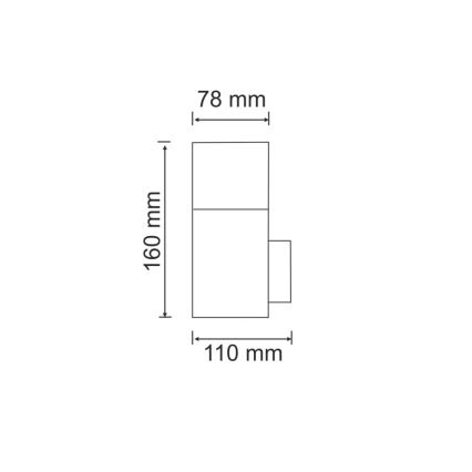 Wandlamp voor buiten NEW YORK 1xE27/12W/230V IP44 antraciet