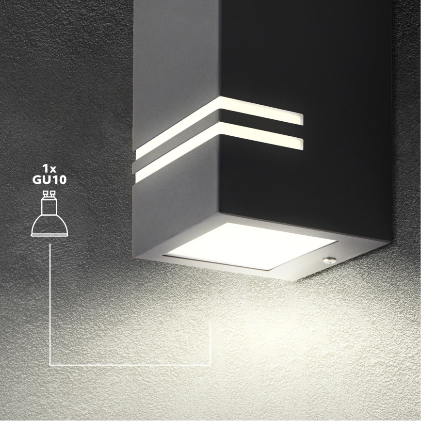 Wandlamp voor buiten QUAZAR 1x GU10 / 11W / 230V IP44