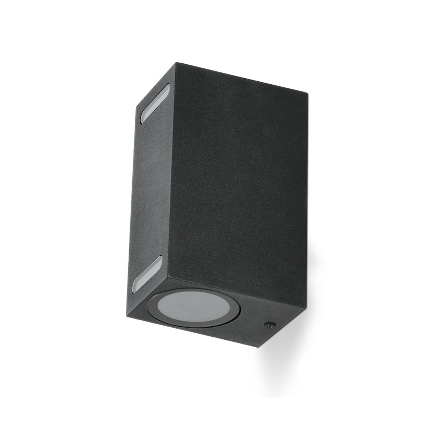 Wandlamp voor buiten QUERK 2xGU10/35W/230V IP54 15 cm zwart