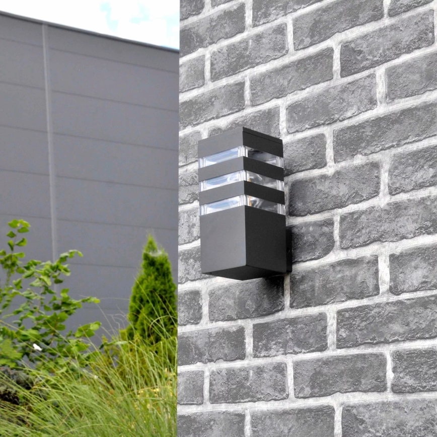 Wandlamp voor buiten TEKSAS 1xE27/12W/230V IP44 antraciet