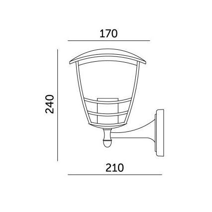 Wandlamp voor buiten TEVIO 1xE27/60W/230V IP54 zwart