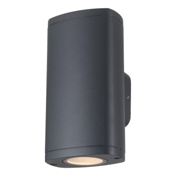 Wandlamp voor buiten ZEVI 2xGU10/10W/230V IP54 antraciet