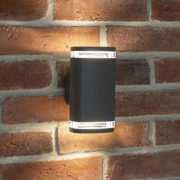 Wandlamp voor buiten ZEVI 2xGU10/10W/230V IP54 antraciet
