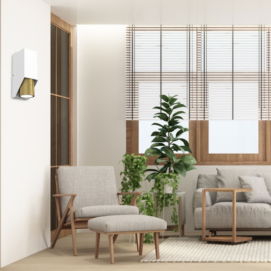 Wandlamp WALL 1xGU10/8W/230V wit/messing